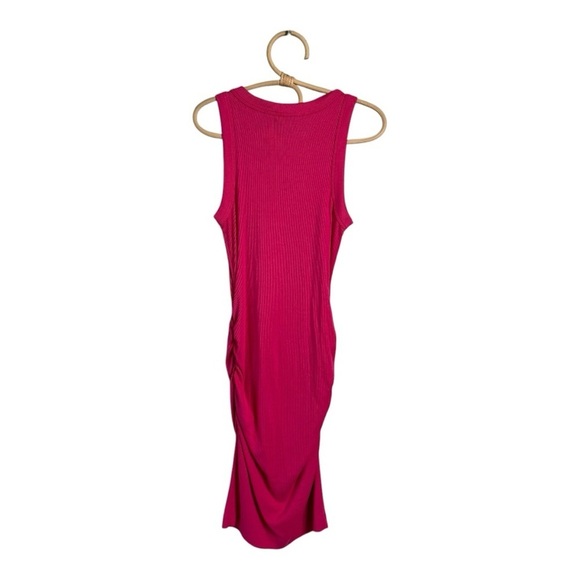 Michael Stars Demi Magenta Pink Sleeveless Ruched Tank Knit Dress SF2557P MP NEW - Picture 9 of 14